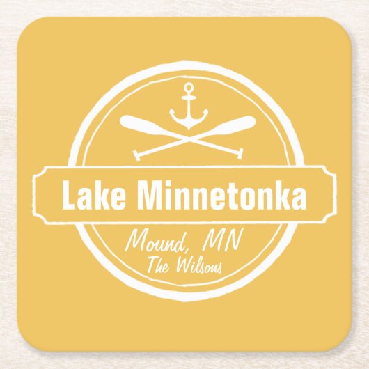 Lake Minnetonka Minnesota ankerplaats en naam Kartonnen Onderzetters (Voorkant)