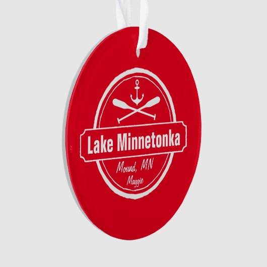 Lake Minnetonka Minnesota ankerplaats en naam Ornament (voorkant)