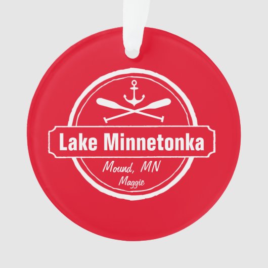 Lake Minnetonka Minnesota ankerplaats en naam Ornament (voorkant)