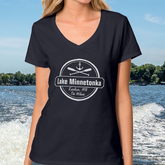 Lake Minnetonka Minnesota ankerplaats en naam T-shirt