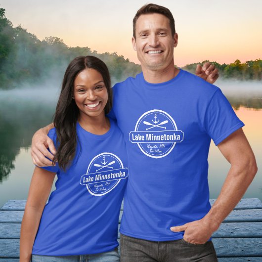 Lake Minnetonka Minnesota ankerplaats en naam T-shirt