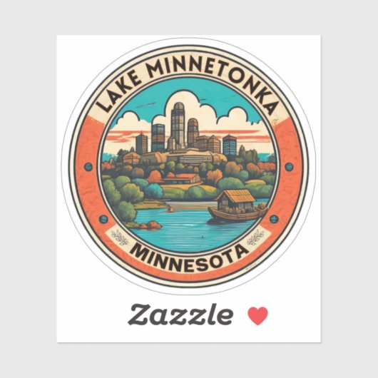 Lake Minnetonka, Minnesota vissen en varen Sticker (Vel)