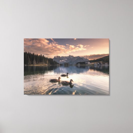 Lake Misurina | Dolomites, Italië Canvas Afdruk (Voorkant)