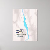 Lake Mohave Nevada Kaart Canvas Afdruk (Voorkant)