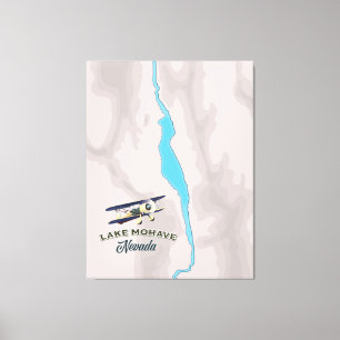 Lake Mohave Nevada Kaart Canvas Afdruk