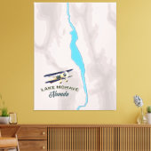 Lake Mohave Nevada Kaart Canvas Afdruk (Insitu (Woonkamer))