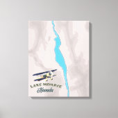 Lake Mohave Nevada Kaart Canvas Afdruk (Voorkant)