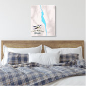 Lake Mohave Nevada Kaart Canvas Afdruk (Insitu (Slaapkamer))