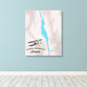 Lake Mohave Nevada Kaart Canvas Afdruk (Insitu (Houten vloer))
