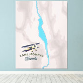 Lake Mohave Nevada Map Canvas Afdruk (Insitu (Houten vloer))