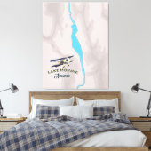 Lake Mohave Nevada Map Canvas Afdruk (Insitu (Slaapkamer))