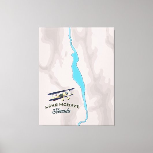 Lake Mohave Nevada Map Canvas Afdruk (Voorkant)