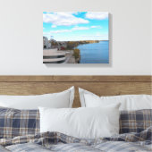 Lake Monona en Downtown Madison Canvas Afdruk (Insitu (Slaapkamer))