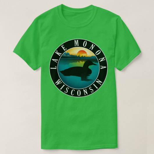 Lake Monona Wisconsin Loon T-shirt (Design voorkant)