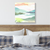 Lake Morning Sunrise | Waterverf Natuur Canvas Afdruk (Insitu (Slaapkamer))