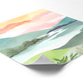 Lake Morning Sunrise | Waterverf Natuur Poster (Hoek)