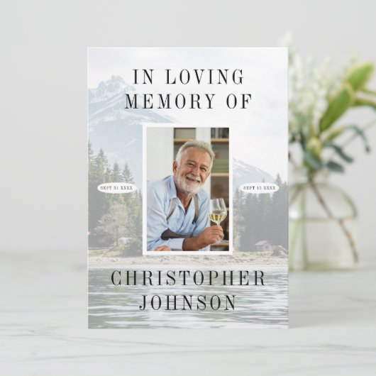 Lake Mountain Photo 2-Page Funeral Programme Programmakaart (Staand voorkant)