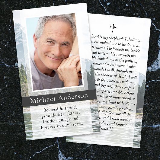 Lake Mountains Memorial Begrafenis Gebed Kaart