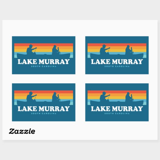 Lake Murray South Carolina Canoe Rechthoekige Sticker (Vel)
