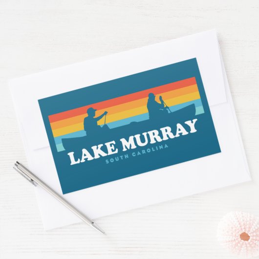 Lake Murray South Carolina Canoe Rechthoekige Sticker (Envelop)