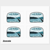 Lake Murray South Carolina Fishing Rod Rechthoekige Sticker (Vel)