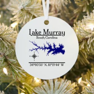 Lake Murray South Carolina Metalen Cirkelkaart Kun Ornament