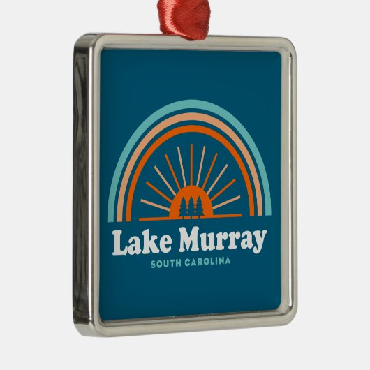 Lake Murray South Carolina Rainbow Metalen Ornament (Rechts)
