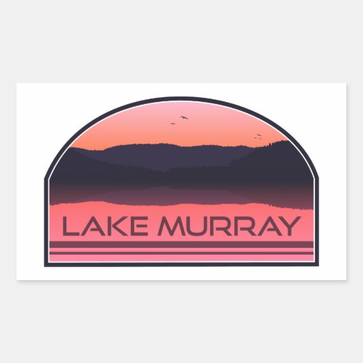 Lake Murray South Carolina Red Sunrise Rechthoekige Sticker (Voorkant)