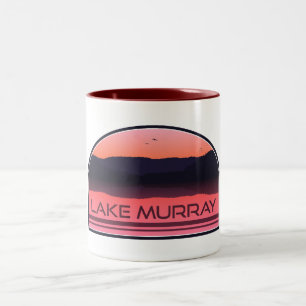 Lake Murray South Carolina Rode Zonsopgang Tweekleurige Koffiemok