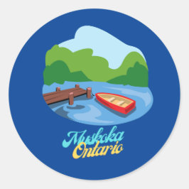 Lake Muskoka Ontario Canada Ronde Sticker