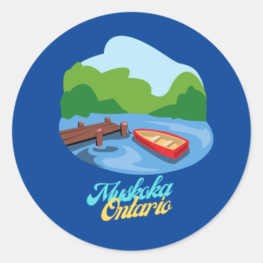 Lake Muskoka Ontario Canada Ronde Sticker (Voorkant)