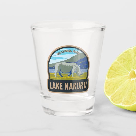Lake Nakuru Nationaal Park Witte neushoorn Reizen Shot Glas (Voorkant)