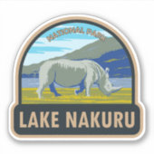 Lake Nakuru Nationaal Park Witte neushoorn Reizen Sticker (Voorkant)