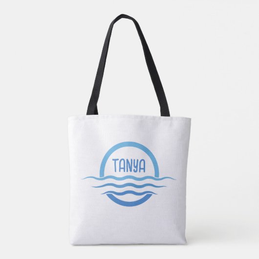 Lake Name gepersonaliseerde tweezijdig Tote Bag (Achterkant)