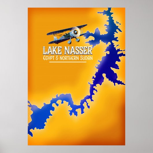 Lake Nasser Egypt en Sudan Map Poster (Voorkant)