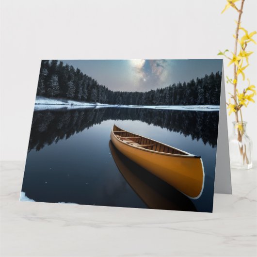 Lake Natuur Buitenlandschap Rustig Rustig Ontspann Kaart (Gele Bloem)