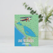 Lake Nicaragua, Nicaragua-kaart Briefkaart (Staand voorkant)