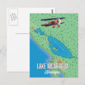 Lake Nicaragua, Nicaragua-kaart Briefkaart (Voorkant / Achterkant)