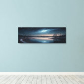 Lake Night Sterrenhemel Landschap Canvas Afdruk (Insitu (Houten vloer))