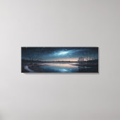 Lake Night Sterrenhemel Landschap Canvas Afdruk (Voorkant)