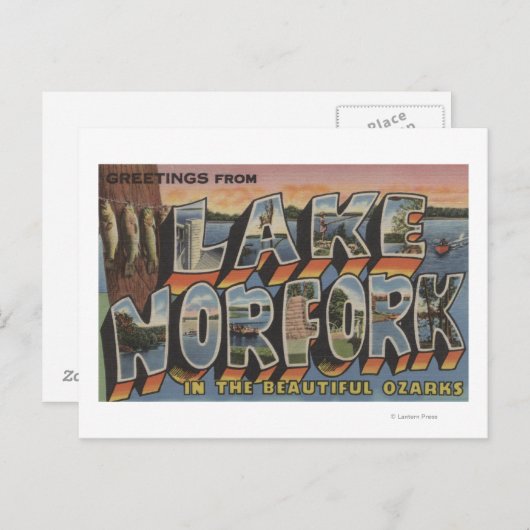 Lake Norfork, Arkansas - Large Letter Scenes Briefkaart (Voorkant / Achterkant)