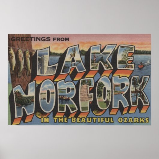 Lake Norfork, Arkansas - Large Letter Scenes Poster (Voorkant)