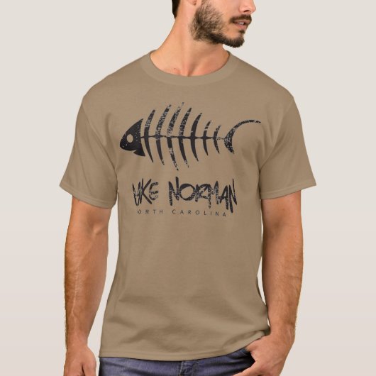 Lake Norman LKN North Carolina Fishbone Gift T-shirt (Voorkant)
