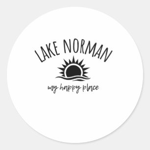 Lake Norman Mijn Gelukkige Plek Nc Boottochten Vis Ronde Sticker