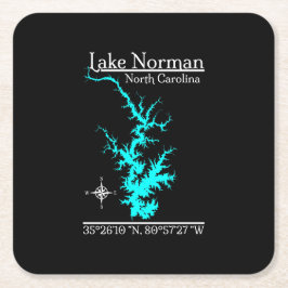 Lake Norman North Carolina Coördinaten Coaster Kartonnen Onderzetters