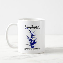 Lake Norman North Carolina Gedetailleerde kaart mo Koffiemok