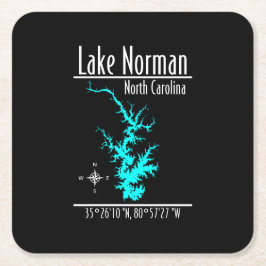 Lake Norman North Carolina Kaart Coördinaten Onder Kartonnen Onderzetters