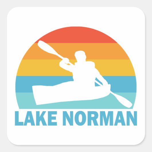 Lake Norman North Carolina Kayak Vierkante Sticker (Voorkant)