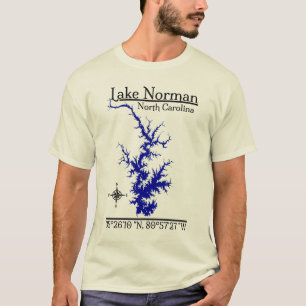 Lake Norman North Carolina Kompas Coördinaten T-shirt