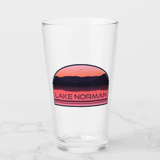 Lake Norman North Carolina Red Sunrise Glas (Voorkant)